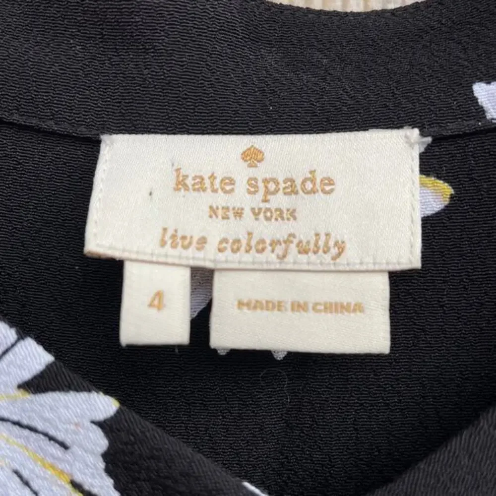 Kate Spade Romper Daisy Dot Flutter Sleeve Crepe Romper Black Size 4‎ Summer